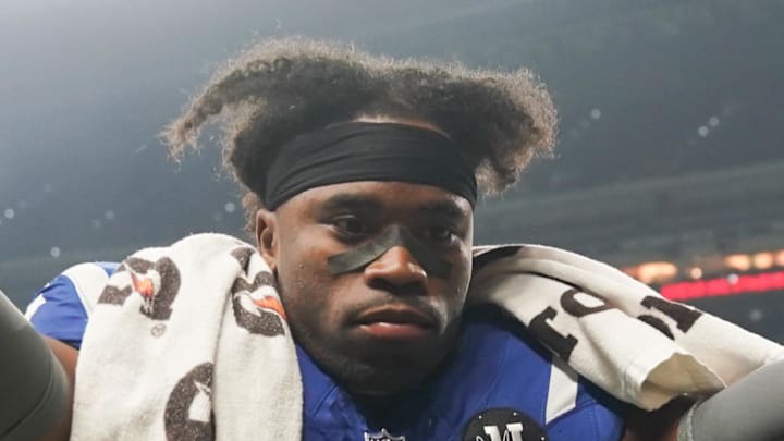 Indianapolis Colts cornerback Kenny Moore II celebrates Indianapolis Colts cornerback Kenny Moore II celebrates