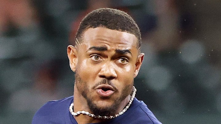 Seattle Mariners outfielder Julio Rodriguez (44) hits a triple during the seventh inning against the Baltimore Orioles at Oriole Park at Camden Yards on Aug. 13. Seattle Mariners outfielder Julio Rodriguez (44) hits a triple during the seventh inning against the Baltimore Orioles at Oriole Park at Camden Yards on Aug. 13.