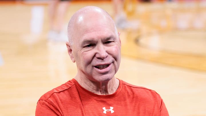 Mar 18, 2026; Oklahoma City, OK, USA; Saint Mary's Gaels head coach Randy Bennett speaks to reporters during a practice session ahead of the first round of the men's 2026 NCAA Tournament at Paycom Center. Mandatory Credit: William Purnell-Imagn Images