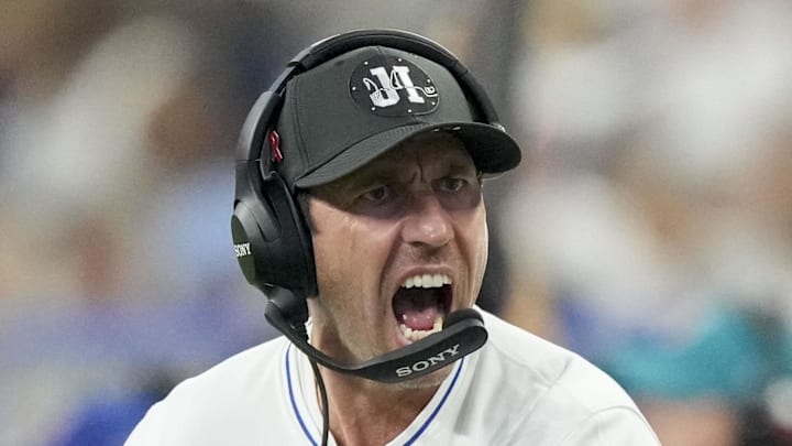 Indianapolis Colts head coach Shane Steichen yells to a player