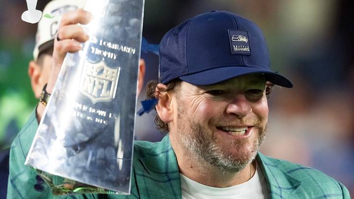 Seattle Seahawks general manager John Schneider celebrates