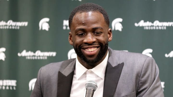Draymond Green talked with reporters about having his number retired before the game against Duke Tuesday, December 3, 2019 at the Breslin Center in East Lansing, Mich.
Michigan State Basketball Draymond Green talked with reporters about having his number retired before the game against Duke Tuesday, December 3, 2019 at the Breslin Center in East Lansing, Mich.
Michigan State Basketball