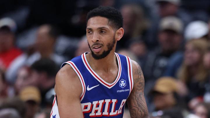 Mar 21, 2026; Salt Lake City, Utah, USA; Philadelphia 76ers guard Cameron Payne (20) reacts after a play against the Utah Jazz during the second half at Delta Center. Mandatory Credit: Rob Gray-Imagn Images