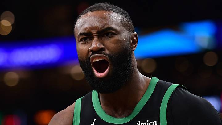 Feb 6, 2026; Boston, Massachusetts, USA; Boston Celtics guard Jaylen Brown (7) reacts towards the official after a play during the second half against the Miami Heat at TD Garden. Mandatory Credit: Bob DeChiara-Imagn Images Feb 6, 2026; Boston, Massachusetts, USA; Boston Celtics guard Jaylen Brown (7) reacts towards the official after a play during the second half against the Miami Heat at TD Garden. Mandatory Credit: Bob DeChiara-Imagn Images