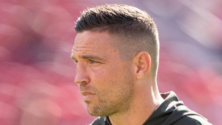 November 9, 2025; Santa Clara, California, USA; Los Angeles Rams defensive coordinator Chris Shula before the game against the San Francisco 49ers at Levi's Stadium. Mandatory Credit: Kyle Terada-Imagn Images November 9, 2025; Santa Clara, California, USA; Los Angeles Rams defensive coordinator Chris Shula before the game against the San Francisco 49ers at Levi's Stadium. Mandatory Credit: Kyle Terada-Imagn Images
