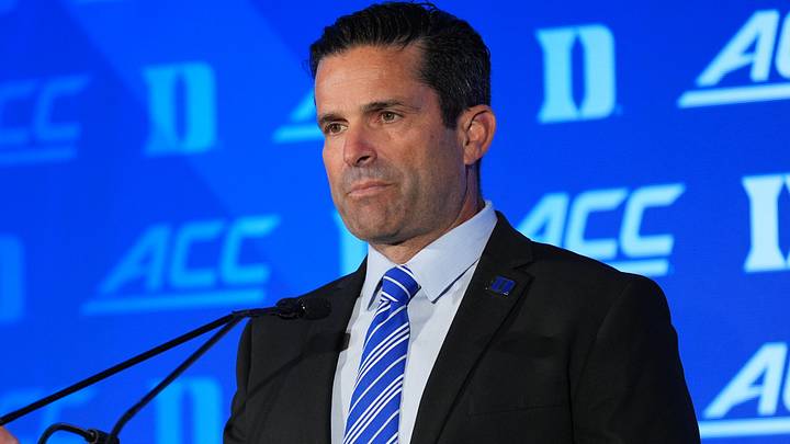 Jul 17, 2026; Charlotte, NC, USA; Duke head coach Manny Diaz talks with the media during interviews at Hilton Charlotte Uptown. Mandatory Credit: Jim Dedmon-Imagn Images Jul 17, 2026; Charlotte, NC, USA; Duke head coach Manny Diaz talks with the media during interviews at Hilton Charlotte Uptown. Mandatory Credit: Jim Dedmon-Imagn Images