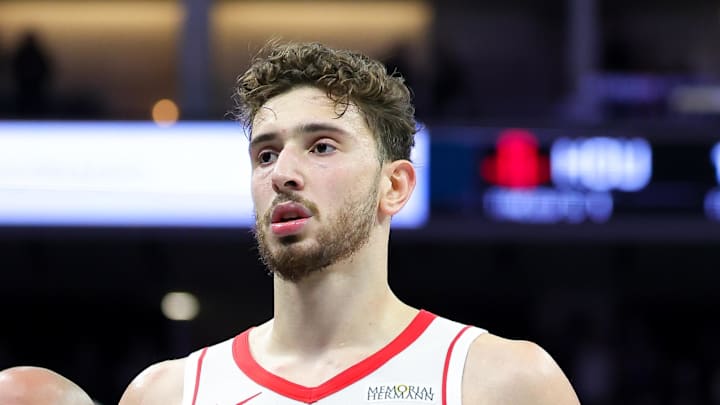 Dec 3, 2024; Sacramento, California, USA; Houston Rockets center Alperen Sengun (28) is ejected from the game during the fourth quarter against the Sacramento Kings at Golden 1 Center. Mandatory Credit: Sergio Estrada-Imagn Images