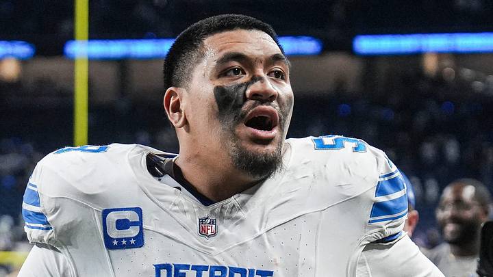 Detroit Lions offensive tackle Penei Sewell (58). Detroit Lions offensive tackle Penei Sewell (58).