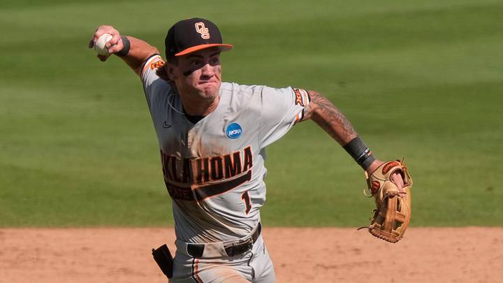Oklahoma State shortstop Brock Thompson. Oklahoma State shortstop Brock Thompson.