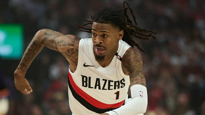Oct 21, 2026: Portland Trail Blazers guard Ja Morant drives to the basket during the first half against the Phoenix Suns at Moda Center. Mandatory Credit: Troy Wayrynen Oct 21, 2026: Portland Trail Blazers guard Ja Morant drives to the basket during the first half against the Phoenix Suns at Moda Center. Mandatory Credit: Troy Wayrynen