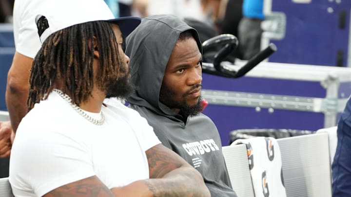 Dallas Cowboys defensive end Micah Parsons watches in the second half against the Los Angeles Rams at the SoFi Stadium.