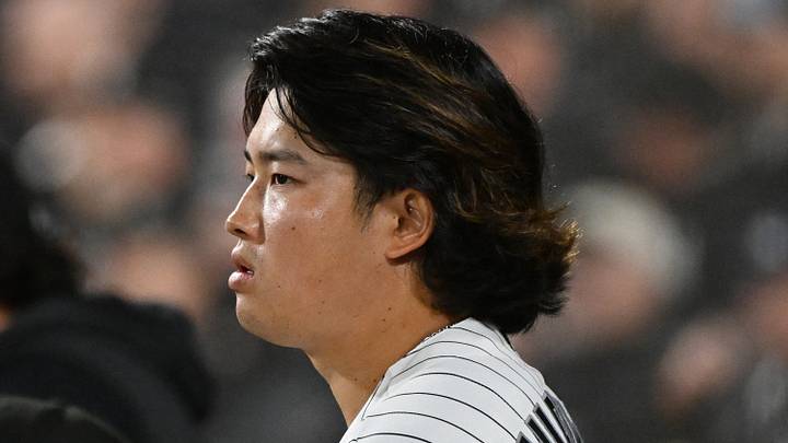 Oct 8, 2026; Chicago, Illinois, USA; Chicago White Sox first baseman Munetaka Murakami (5) looks on during the second inning against the Cleveland Guardians in game four of the ALDS for the 2026 MLB Playoffs at Rate Field. Mandatory Credit: Matt Marton-Imagn Images Oct 8, 2026; Chicago, Illinois, USA; Chicago White Sox first baseman Munetaka Murakami (5) looks on during the second inning against the Cleveland Guardians in game four of the ALDS for the 2026 MLB Playoffs at Rate Field. Mandatory Credit: Matt Marton-Imagn Images