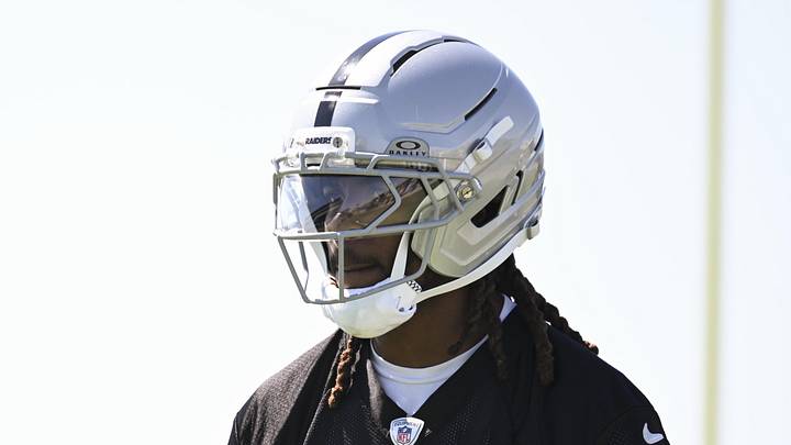 May 20, 2026; Henderson, NV, USA; Las Vegas Raiders wide receiver Dont'e Thornton Jr. (10) practices during organized team activities at Intermountain Health Performance Center. Mandatory Credit: Candice Ward-Imagn Images May 20, 2026; Henderson, NV, USA; Las Vegas Raiders wide receiver Dont'e Thornton Jr. (10) practices during organized team activities at Intermountain Health Performance Center. Mandatory Credit: Candice Ward-Imagn Images