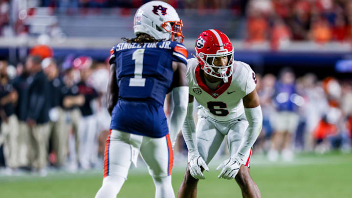 Georgia defensive back Daylen Everette (6) during Georgia’s game against Auburn at Jordan-Hare Stadium in Auburn, Al., on Saturday, Oct. 11, 2025. (Conor Dillon/UGAAA) Georgia defensive back Daylen Everette (6) during Georgia’s game against Auburn at Jordan-Hare Stadium in Auburn, Al., on Saturday, Oct. 11, 2025. (Conor Dillon/UGAAA)