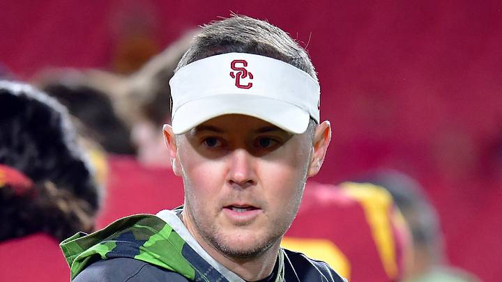 Nov 11, 2022; Los Angeles, California, USA; Southern California Trojans head coach Lincoln Riley before the game against the Colorado Buffaloes at the Los Angeles Memorial Coliseum. Mandatory Credit: Gary A. Vasquez-Imagn Images Nov 11, 2022; Los Angeles, California, USA; Southern California Trojans head coach Lincoln Riley before the game against the Colorado Buffaloes at the Los Angeles Memorial Coliseum. Mandatory Credit: Gary A. Vasquez-Imagn Images