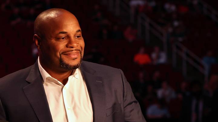 Aug 7, 2021; Houston, Texas, USA; Daniel Cormier before the fight between Johnny Munoz and Jamey Simmonsduring UFC 265 at Toyota Center. Mandatory Credit: Troy Taormina-USA TODAY Sports Aug 7, 2021; Houston, Texas, USA; Daniel Cormier before the fight between Johnny Munoz and Jamey Simmonsduring UFC 265 at Toyota Center. Mandatory Credit: Troy Taormina-USA TODAY Sports