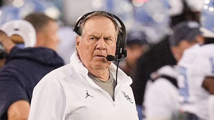 Sep 6, 2025; Charlotte, North Carolina, USA; North Carolina Tar Heels head coach Bill Belichick during the first quarter against the Charlotte 49ers at Jerry Richardson Stadium. Mandatory Credit: Jim Dedmon-Imagn Images Sep 6, 2025; Charlotte, North Carolina, USA; North Carolina Tar Heels head coach Bill Belichick during the first quarter against the Charlotte 49ers at Jerry Richardson Stadium. Mandatory Credit: Jim Dedmon-Imagn Images