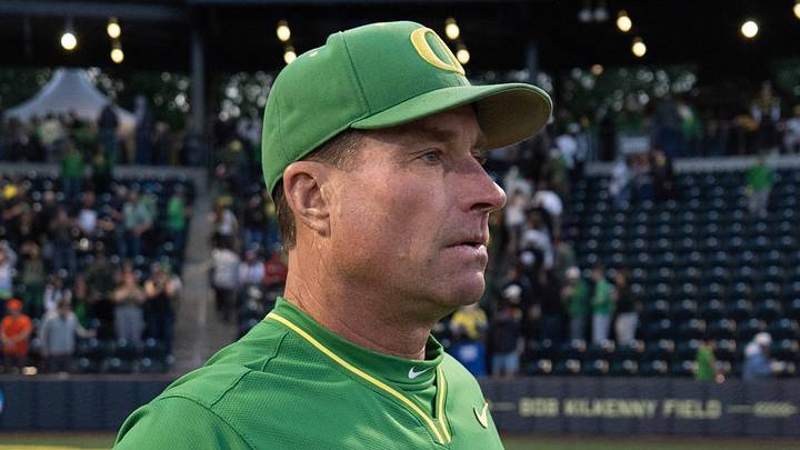 Oregon head coach Mark Wasikowski leaves the field after the win over Washington State on day two of the NCAA Eugene Regional Tournament at PK Park n Eugene May 30, 2026. Oregon head coach Mark Wasikowski leaves the field after the win over Washington State on day two of the NCAA Eugene Regional Tournament at PK Park n Eugene May 30, 2026.