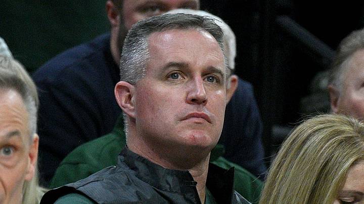 Dec 2, 2025; East Lansing, Michigan, USA; Michigan State head football coach Pat Fitzgerald watches the Spartans defeat the Iowa Hawkeyes at Jack Breslin Student Events Center. Mandatory Credit: Dale Young-Imagn Images Dec 2, 2025; East Lansing, Michigan, USA; Michigan State head football coach Pat Fitzgerald watches the Spartans defeat the Iowa Hawkeyes at Jack Breslin Student Events Center. Mandatory Credit: Dale Young-Imagn Images