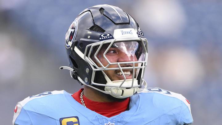 Dec 28, 2025; East Rutherford, New Jersey, USA; Tennessee Titans defensive tackle Jeffery Simmons (98) warms up prior to the game against the New Orleans Saints at MetLife Stadium. Mandatory Credit: Steve Roberts-Imagn Images Dec 28, 2025; East Rutherford, New Jersey, USA; Tennessee Titans defensive tackle Jeffery Simmons (98) warms up prior to the game against the New Orleans Saints at MetLife Stadium. Mandatory Credit: Steve Roberts-Imagn Images