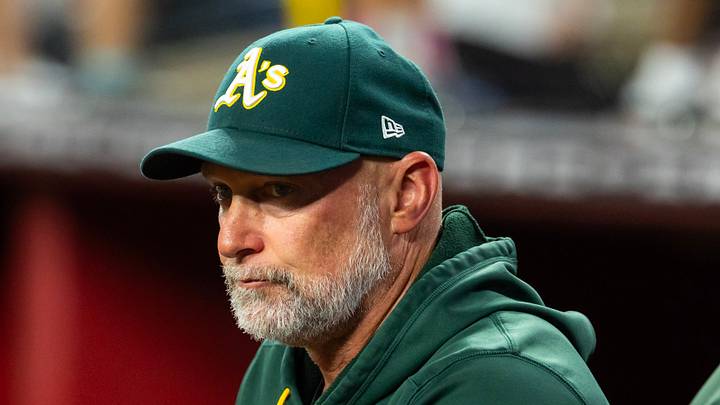 Jul 21, 2026; Phoenix, Arizona, USA; Athletics manager Mark Kotsay against the Arizona Diamondbacks at Chase Field. Mandatory Credit: Mark J. Rebilas-Imagn Images Jul 21, 2026; Phoenix, Arizona, USA; Athletics manager Mark Kotsay against the Arizona Diamondbacks at Chase Field. Mandatory Credit: Mark J. Rebilas-Imagn Images