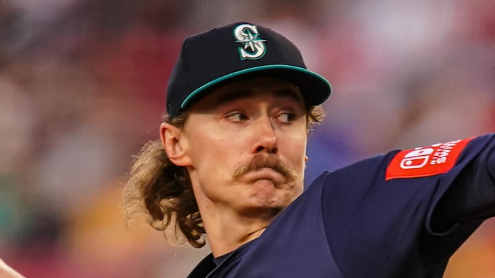 Seattle Mariners pitcher Bryce Miller throws during a game against the Boston Red Sox on April 22 at Fenway Park. Seattle Mariners pitcher Bryce Miller throws during a game against the Boston Red Sox on April 22 at Fenway Park.