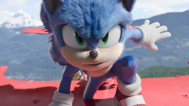 Sonic (Ben Schwartz) in SONIC THE HEDGEHOG 2 from Paramount Pictures and Sega. Photo Credit: Courtesy Paramount Pictures and Sega of America.