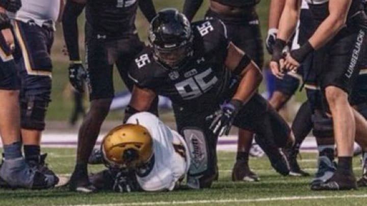 Stephen F. Austin defensive lineman Brandon Lane Stephen F. Austin defensive lineman Brandon Lane