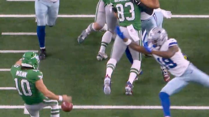 Cowboys special teamer Ryan Flournoy was flagged for roughing the punter despite tipping the ball against the Eagles. 