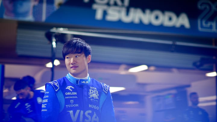 Nov 20, 2024; Las Vegas, Nevada, USA; Visa Cash App RB driver Yuki Tsunoda (22) at Las Vegas Circuit. Mandatory Credit: Gary A. Vasquez-Imagn Images Nov 20, 2024; Las Vegas, Nevada, USA; Visa Cash App RB driver Yuki Tsunoda (22) at Las Vegas Circuit. Mandatory Credit: Gary A. Vasquez-Imagn Images