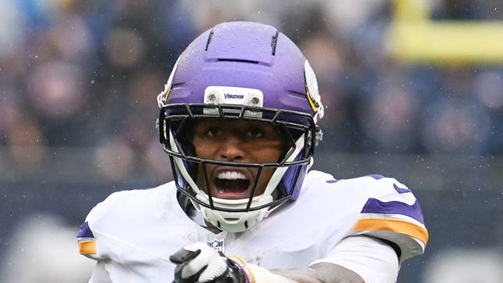 Sep 20, 2026; Chicago, Illinois, USA; Minnesota Vikings cornerback Isaiah Rodgers (2) reacts to a call during the second half against the Chicago Bears at Soldier Field. Mandatory Credit: Matt Marton-Imagn Images