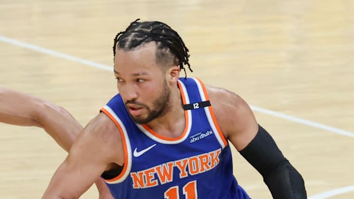 Indiana Pacers guard Andrew Nembhard defends against New York Knicks guard Jalen Brunson. Indiana Pacers guard Andrew Nembhard defends against New York Knicks guard Jalen Brunson.