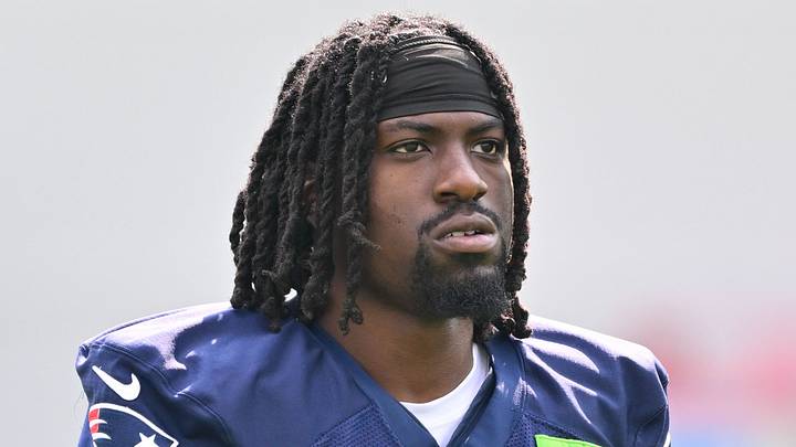 Jul 28, 2026; Foxborough, MA, USA; New England Patriots cornerback Karon Prunty (21) walks to practice for training camp at Gillette Stadium. Mandatory Credit: Eric Canha-Imagn Images Jul 28, 2026; Foxborough, MA, USA; New England Patriots cornerback Karon Prunty (21) walks to practice for training camp at Gillette Stadium. Mandatory Credit: Eric Canha-Imagn Images