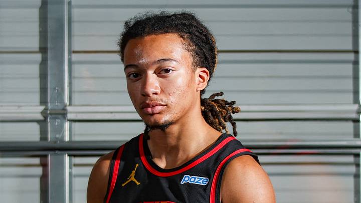 Atlanta Hawks guard Kingston Flemings (4) poses for a photo at media day on September 28, 2026.