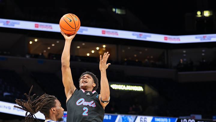 Jan 29, 2026; Memphis, Tenn.; Florida Atlantic guard Isaiah Elohim (2) shoots the ball against Memphis forward Aaron Bradshaw (11). Jan 29, 2026; Memphis, Tenn.; Florida Atlantic guard Isaiah Elohim (2) shoots the ball against Memphis forward Aaron Bradshaw (11).