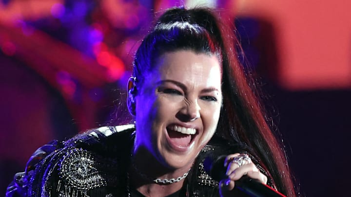 Evanescence performs in concert