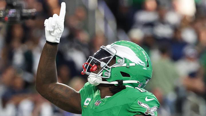 Nov 23, 2025; Arlington, Texas, USA; Philadelphia Eagles wide receiver AJ. Brown (11) celebrates a touchdown in the first quarter against the Dallas Cowboys at AT&T Stadium. Mandatory Credit: Kevin Jairaj-Imagn Images Nov 23, 2025; Arlington, Texas, USA; Philadelphia Eagles wide receiver AJ. Brown (11) celebrates a touchdown in the first quarter against the Dallas Cowboys at AT&T Stadium. Mandatory Credit: Kevin Jairaj-Imagn Images