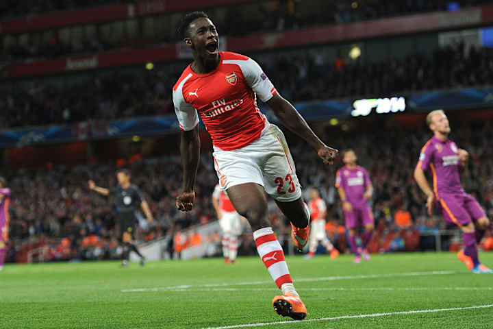 Danny Welbeck in celebration mode.