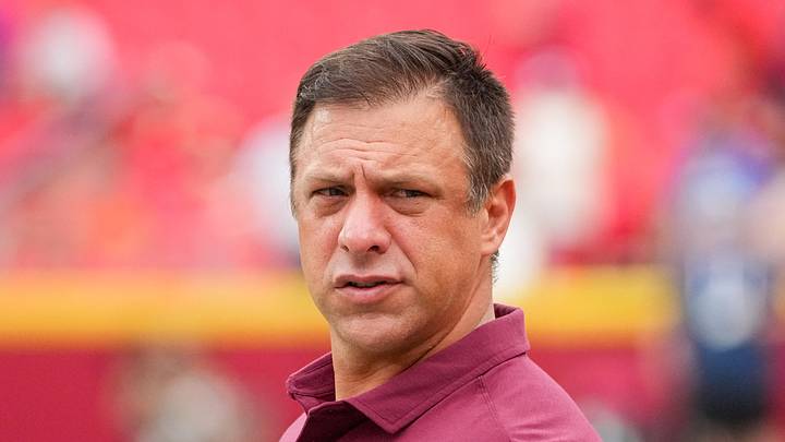 Aug 15, 2026; Kansas City, Missouri, USA; Kansas City Chiefs general manager Brett Veach watches warmups against the Los Angeles Rams prior to a pre season at Arrowhead Stadium. Mandatory Credit: Denny Medley-Imagn Images Aug 15, 2026; Kansas City, Missouri, USA; Kansas City Chiefs general manager Brett Veach watches warmups against the Los Angeles Rams prior to a pre season at Arrowhead Stadium. Mandatory Credit: Denny Medley-Imagn Images