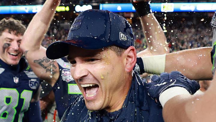 Seattle Seahawks head coach Mike Macdonald is doused with Gatorade