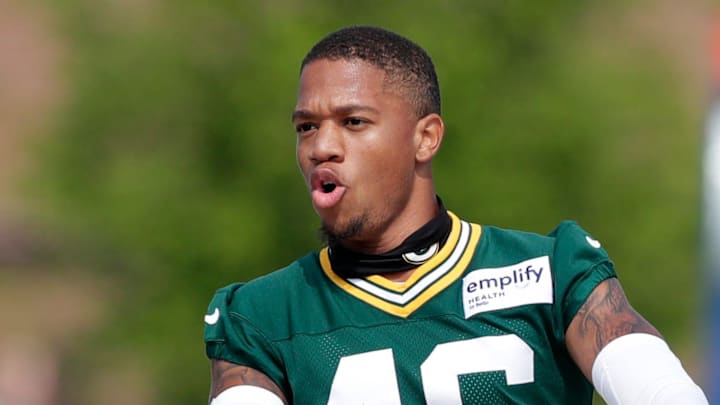 Green Bay Packers cornerback Tyron Herring (46) participates in the Dream Drive bicycle ride during training camp. Green Bay Packers cornerback Tyron Herring (46) participates in the Dream Drive bicycle ride during training camp.