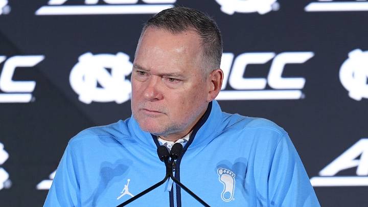 Oct 7, 2026; Charlotte, NC, USA; North Carolina Tar Heels head coach Michael Malone answers questions from the media during the ACC Tip-Off in Charlotte, NC. Mandatory Credit: Jim Dedmon-Imagn Images Oct 7, 2026; Charlotte, NC, USA; North Carolina Tar Heels head coach Michael Malone answers questions from the media during the ACC Tip-Off in Charlotte, NC. Mandatory Credit: Jim Dedmon-Imagn Images