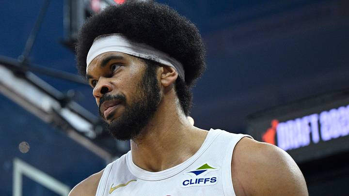 Cleveland Cavaliers center Jarrett Allen (31) stands on the court against the Atlanta Hawks at Rocket Arena on April 8, 2026.