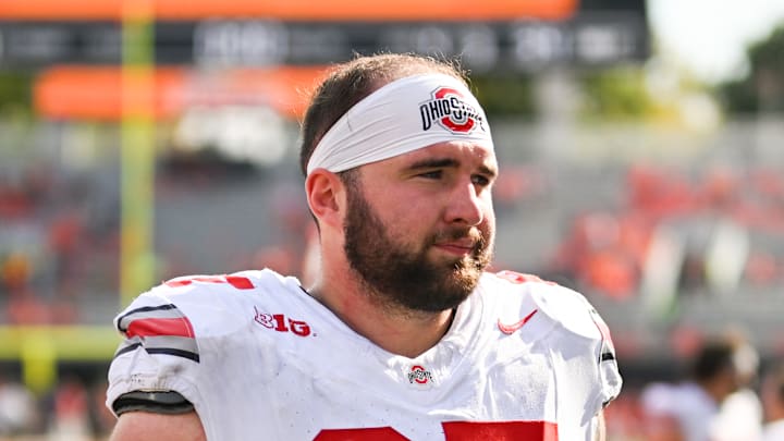 Ohio State OL Austin Siereveld practices
