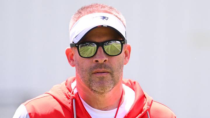 Jun 2, 2026; Foxborough, MA, USA; New England Patriots offensive coordinator Josh McDaniels arrives at the practice fields for the team's OTA at Gillette Stadium. Mandatory Credit: Eric Canha-Imagn Images