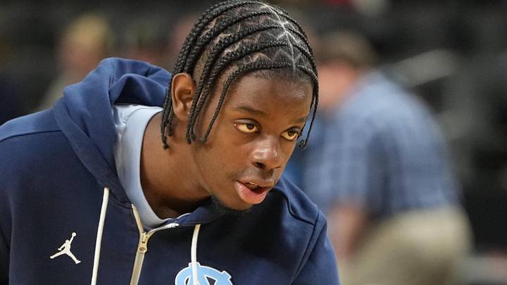 Mar 18, 2026; Greenville, SC, USA; North Carolina Tar Heels forward Caleb Wilson (8) works on his left hand during a practice session ahead of the first round of the men's 2026 NCAA Tournament at Bon Secours Wellness Arena. Mandatory Credit: Bob Donnan-Imagn Images