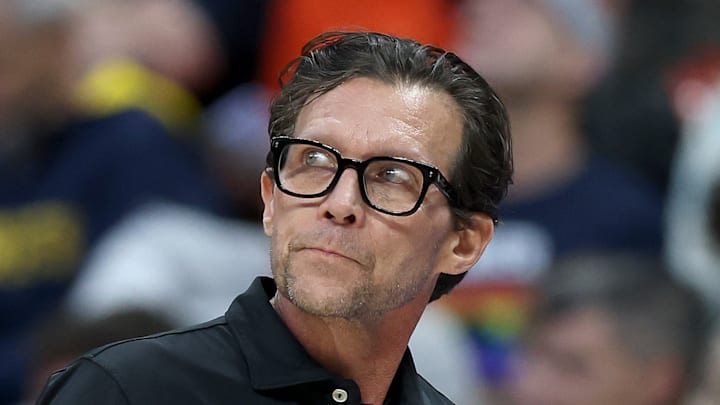 Atlanta Hawks head coach Quin Snyder looks on against the Denver Nuggets.