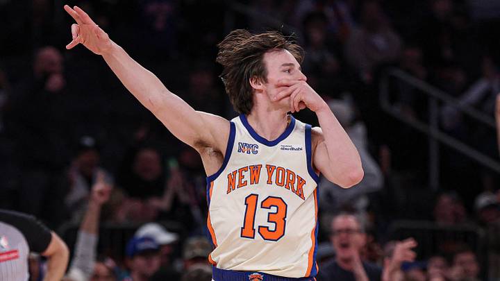 Mar 22, 2026; New York, New York, USA; New York Knicks guard Tyler Kolek (13) reacts after making a three point basket during the second half against the Washington Wizards at Madison Square Garden. Mandatory Credit: Vincent Carchietta-Imagn Images Mar 22, 2026; New York, New York, USA; New York Knicks guard Tyler Kolek (13) reacts after making a three point basket during the second half against the Washington Wizards at Madison Square Garden. Mandatory Credit: Vincent Carchietta-Imagn Images