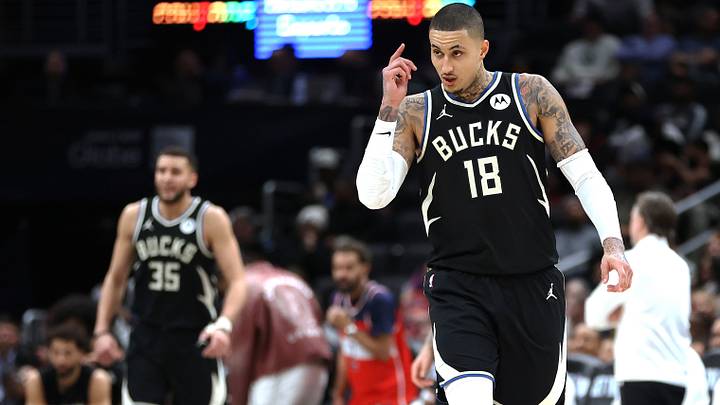 Jan 29, 2026; Washington, District of Columbia, USA; Milwaukee Bucks forward Kyle Kuzma (18) celebrates during the second half against the Washington Wizards at Capital One Arena. Mandatory Credit: Daniel Kucin Jr.-Imagn Images Jan 29, 2026; Washington, District of Columbia, USA; Milwaukee Bucks forward Kyle Kuzma (18) celebrates during the second half against the Washington Wizards at Capital One Arena. Mandatory Credit: Daniel Kucin Jr.-Imagn Images