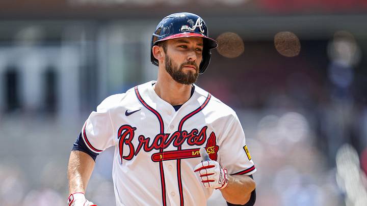 Apr 26, 2026; Cumberland, Georgia, USA; Atlanta Braves center fielder Eli White (36) runs the bases after hitting a two run home run against the Philadelphia Phillies during the second inning at Truist Park. Mandatory Credit: Dale Zanine-Imagn Images Apr 26, 2026; Cumberland, Georgia, USA; Atlanta Braves center fielder Eli White (36) runs the bases after hitting a two run home run against the Philadelphia Phillies during the second inning at Truist Park. Mandatory Credit: Dale Zanine-Imagn Images